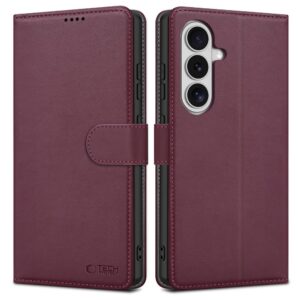 Tech-Protect Wallet tok Samsung Galaxy S26-hoz (bordó)