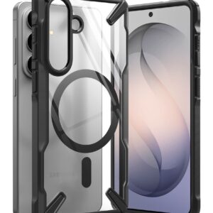Ringke Fusion X Magnetic MagSafe tok Samsung Galaxy S26 készülékhez (átlátszó fekete)