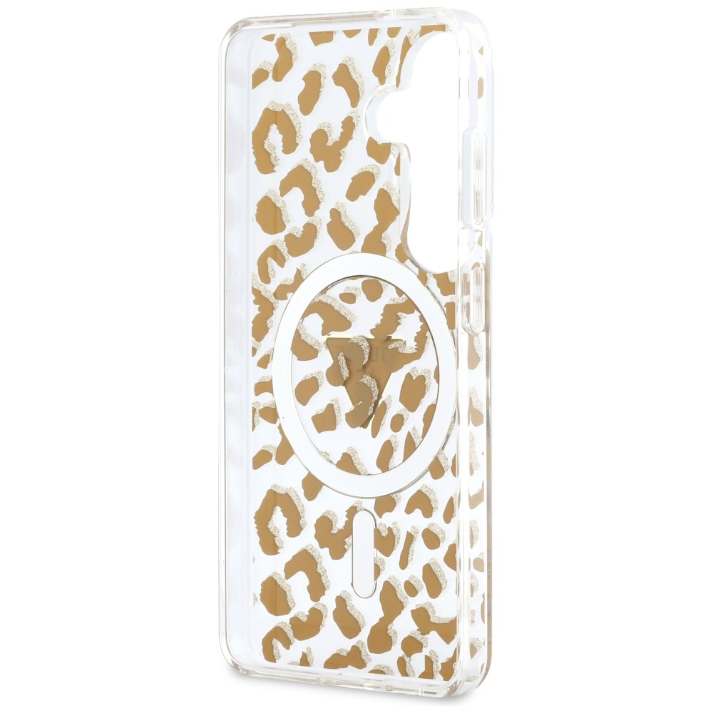 iTok webáruház - Guess Guess IML Leopard Print Triangle MagSafe tok Samsung Galaxy S26 készülékhez (barna) 7 Guess IML Leopard Print Triangle MagSafe Case for Samsung Galaxy S26 (barna)