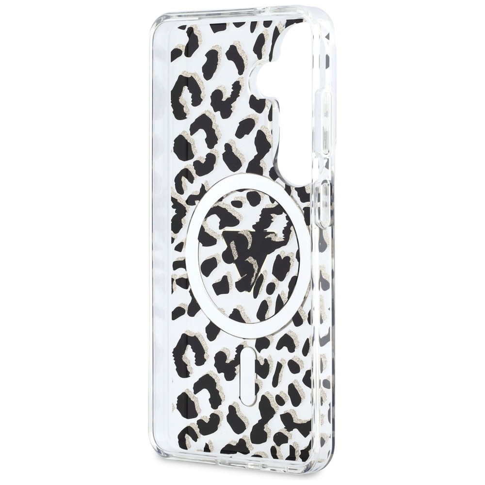 iTok webáruház - Guess Guess IML Leopard Print Triangle MagSafe tok Samsung Galaxy S26 (fekete) 7 Guess IML Leopard Print Triangle MagSafe Case for Samsung Galaxy S26 (fekete)