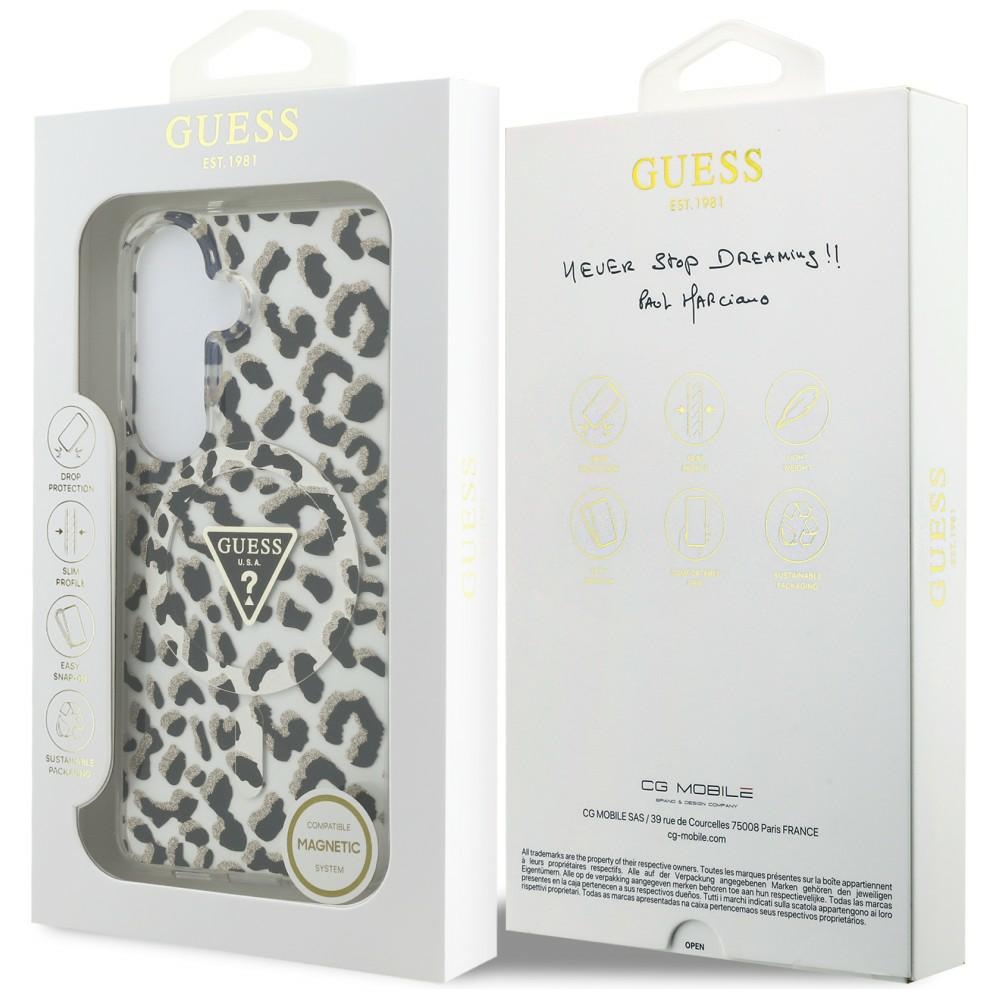 iTok webáruház - Guess Guess IML Leopard Print Triangle MagSafe tok Samsung Galaxy S26 (fekete) 8 Guess IML Leopard Print Triangle MagSafe Case for Samsung Galaxy S26 (fekete)