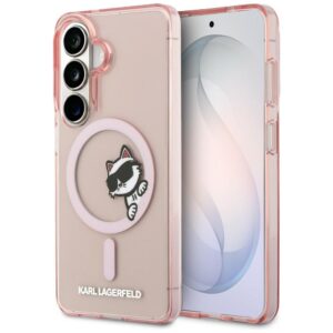 Karl Lagerfeld IML Peekaboo Choupette MagSafe tok Samsung Galaxy S26 (rózsaszín)