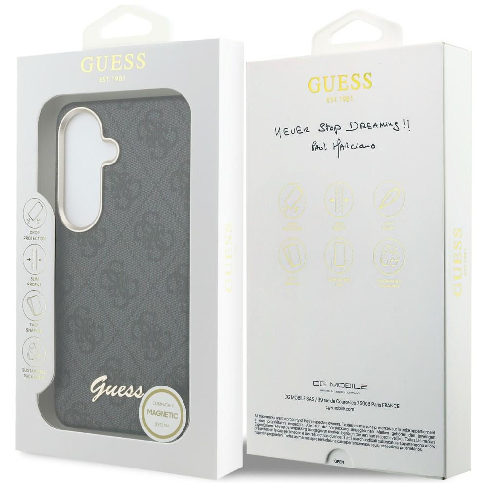 iTok webáruház - Guess Guess 4G Script MagSafe tok Samsung Galaxy S26-hoz (fekete) 8 Guess 4G Script MagSafe Case for Samsung Galaxy S26 (fekete)