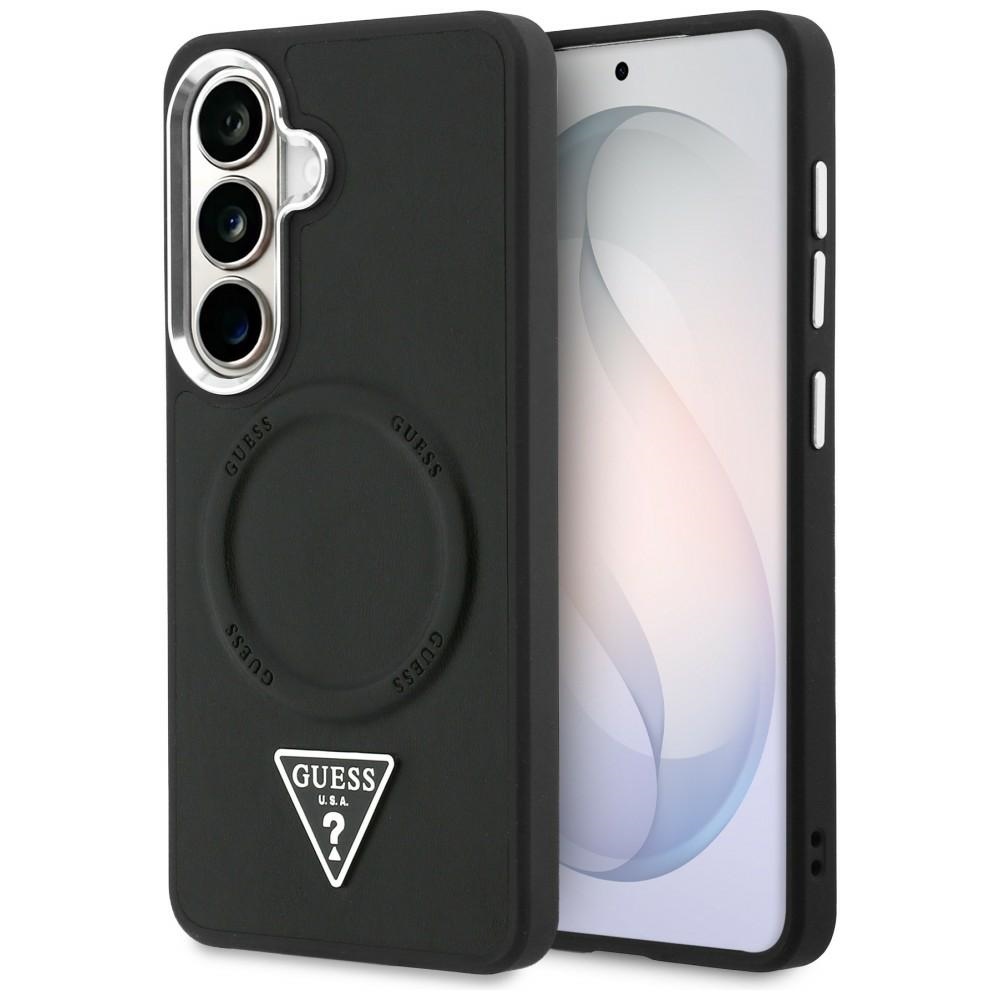 iTok webáruház - Guess Guess Embossed Ring Triangle Logo MagSafe tok Samsung Galaxy S26 tok (fekete) 1 Guess Embossed Ring Triangle Logo MagSafe case for Samsung Galaxy S26 (fekete)