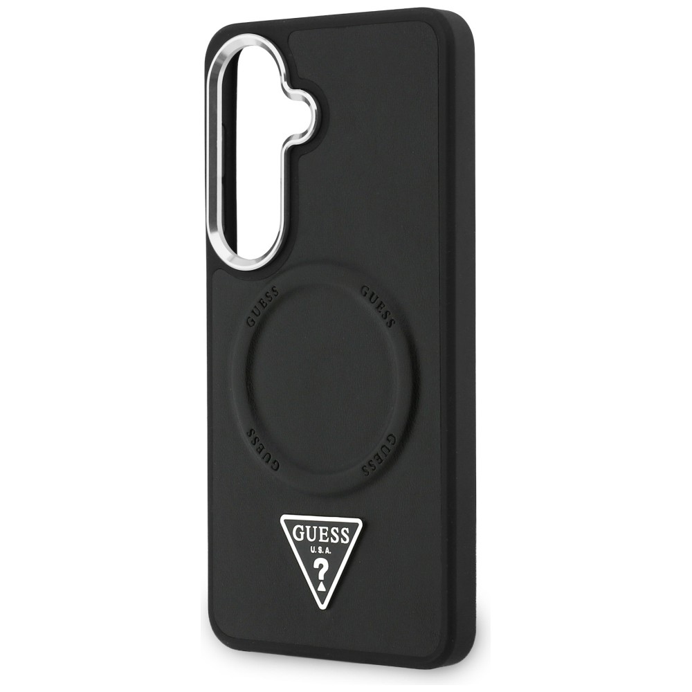 iTok webáruház - Guess Guess Embossed Ring Triangle Logo MagSafe tok Samsung Galaxy S26 tok (fekete) 6 Guess Embossed Ring Triangle Logo MagSafe case for Samsung Galaxy S26 (fekete)