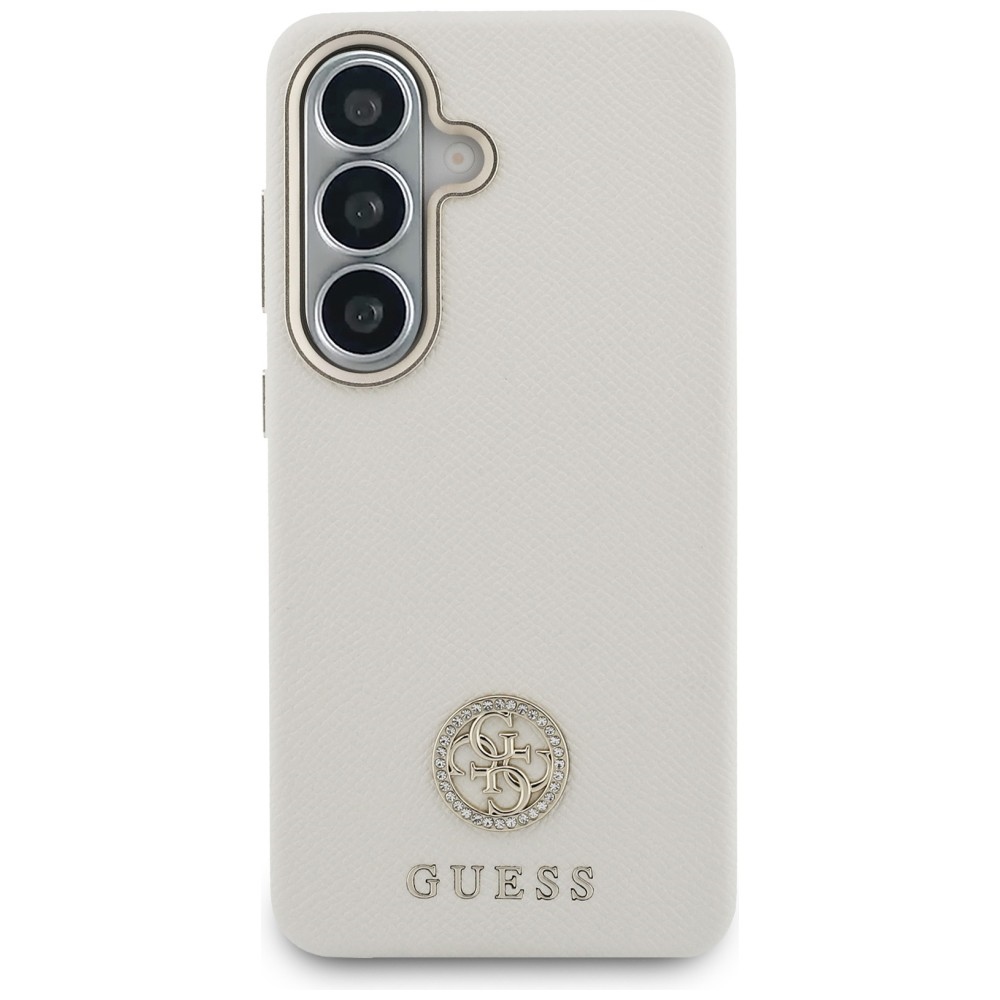 iTok webáruház - Guess Guess 4G Rhinestone Round Logo MagSafe tok Samsung Galaxy S26 készülékhez (bézs) 3 Guess Rhinestone Round Logo MagSafe Case for Samsung Galaxy S26 (bézs)