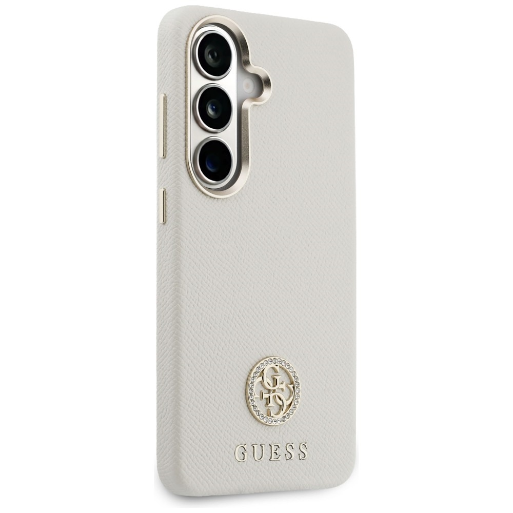 iTok webáruház - Guess Guess 4G Rhinestone Round Logo MagSafe tok Samsung Galaxy S26 készülékhez (bézs) 4 Guess Rhinestone Round Logo MagSafe Case for Samsung Galaxy S26 (bézs)