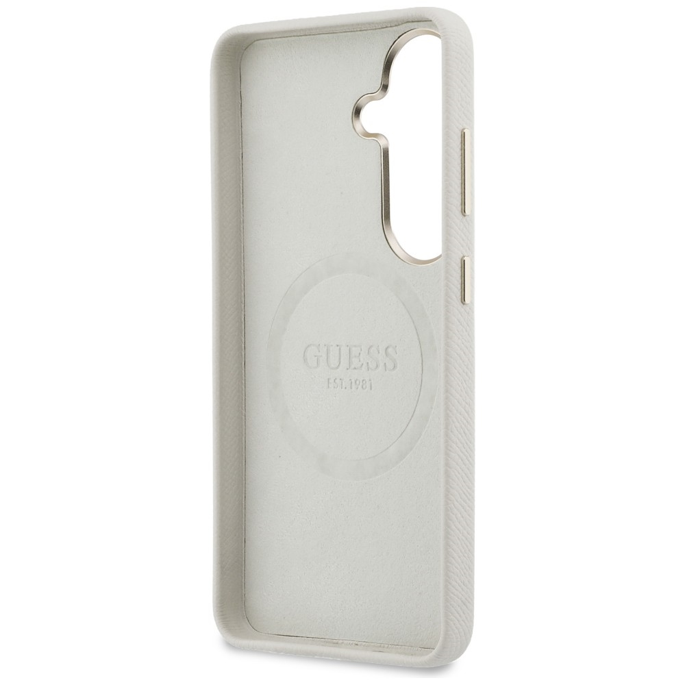 iTok webáruház - Guess Guess 4G Rhinestone Round Logo MagSafe tok Samsung Galaxy S26 készülékhez (bézs) 7 Guess Rhinestone Round Logo MagSafe Case for Samsung Galaxy S26 (bézs)