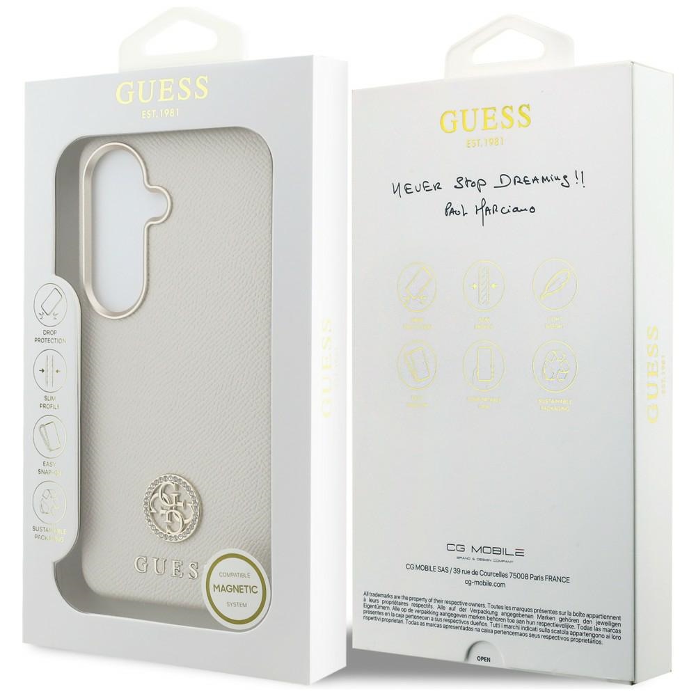 iTok webáruház - Guess Guess 4G Rhinestone Round Logo MagSafe tok Samsung Galaxy S26 készülékhez (bézs) 8 Guess Rhinestone Round Logo MagSafe Case for Samsung Galaxy S26 (bézs)