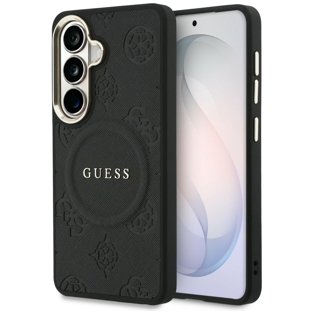 iTok webáruház - Guess Guess Saffiano Peony Embossed Ring MagSafe tok Samsung Galaxy S26-hoz (fekete) 1 Guess Saffiano Peony Embossed Ring MagSafe case for Samsung Galaxy S26 (fekete)