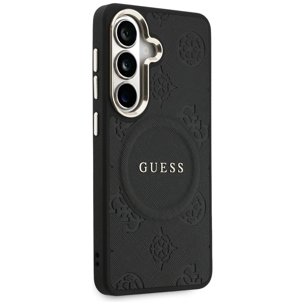 iTok webáruház - Guess Guess Saffiano Peony Embossed Ring MagSafe tok Samsung Galaxy S26-hoz (fekete) 4 Guess Saffiano Peony Embossed Ring MagSafe case for Samsung Galaxy S26 (fekete)