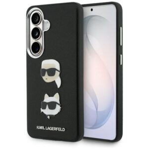 Karl Lagerfeld Saffiano Double Heads Metal tok Samsung Galaxy S26 készülékhez (fekete)