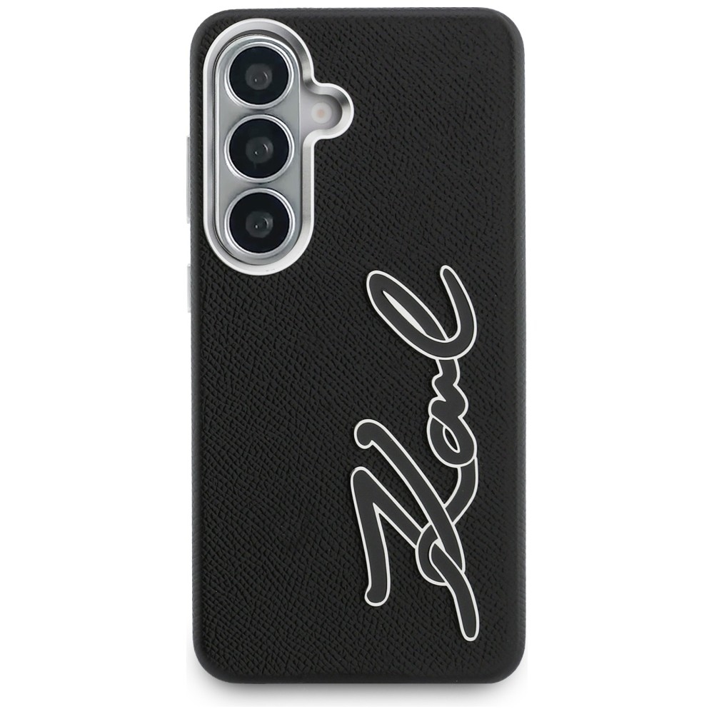 iTok webáruház - Karl Lagerfeld Karl Lagerfeld Grained Signature Metal Resin Logo tok Samsung Galaxy S26-hoz (fekete) 3 Karl Lagerfeld Grained Signature Metal Resin Logo Case for Samsung Galaxy S26 (fekete)