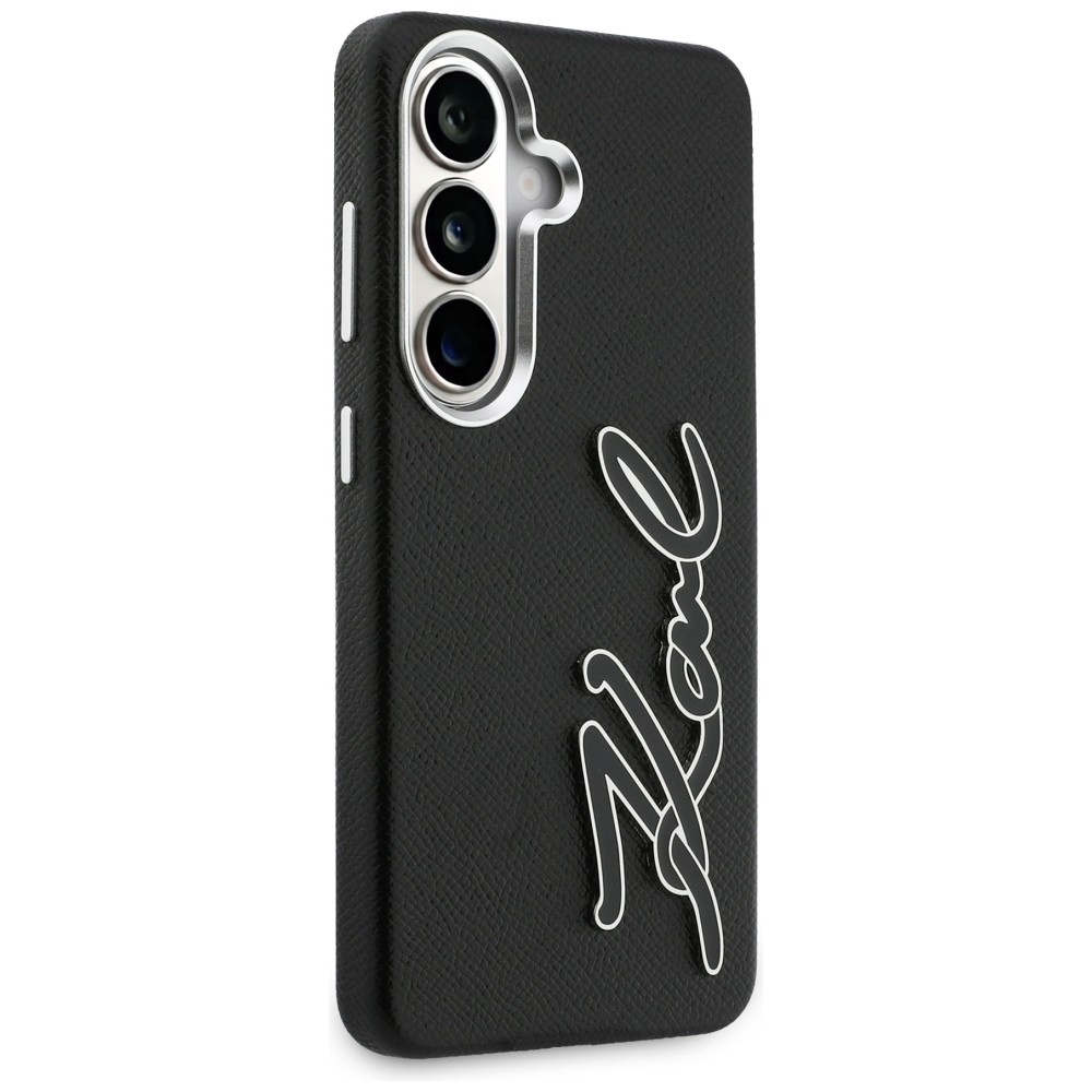 iTok webáruház - Karl Lagerfeld Karl Lagerfeld Grained Signature Metal Resin Logo tok Samsung Galaxy S26-hoz (fekete) 4 Karl Lagerfeld Grained Signature Metal Resin Logo Case for Samsung Galaxy S26 (fekete)