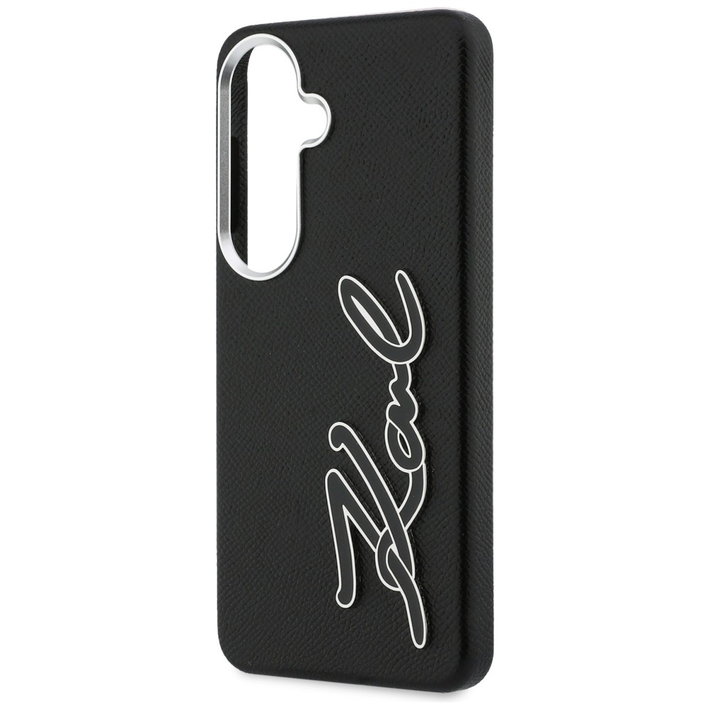iTok webáruház - Karl Lagerfeld Karl Lagerfeld Grained Signature Metal Resin Logo tok Samsung Galaxy S26-hoz (fekete) 6 Karl Lagerfeld Grained Signature Metal Resin Logo Case for Samsung Galaxy S26 (fekete)