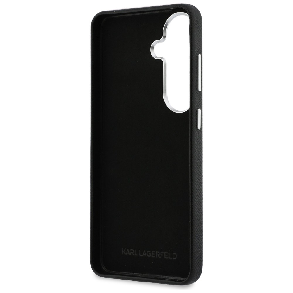 iTok webáruház - Karl Lagerfeld Karl Lagerfeld Grained Signature Metal Resin Logo tok Samsung Galaxy S26-hoz (fekete) 7 Karl Lagerfeld Grained Signature Metal Resin Logo Case for Samsung Galaxy S26 (fekete)