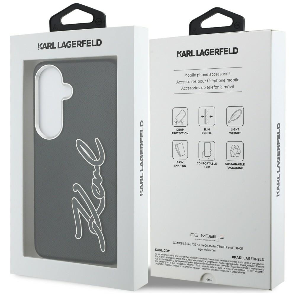 iTok webáruház - Karl Lagerfeld Karl Lagerfeld Grained Signature Metal Resin Logo tok Samsung Galaxy S26-hoz (fekete) 8 Karl Lagerfeld Grained Signature Metal Resin Logo Case for Samsung Galaxy S26 (fekete)
