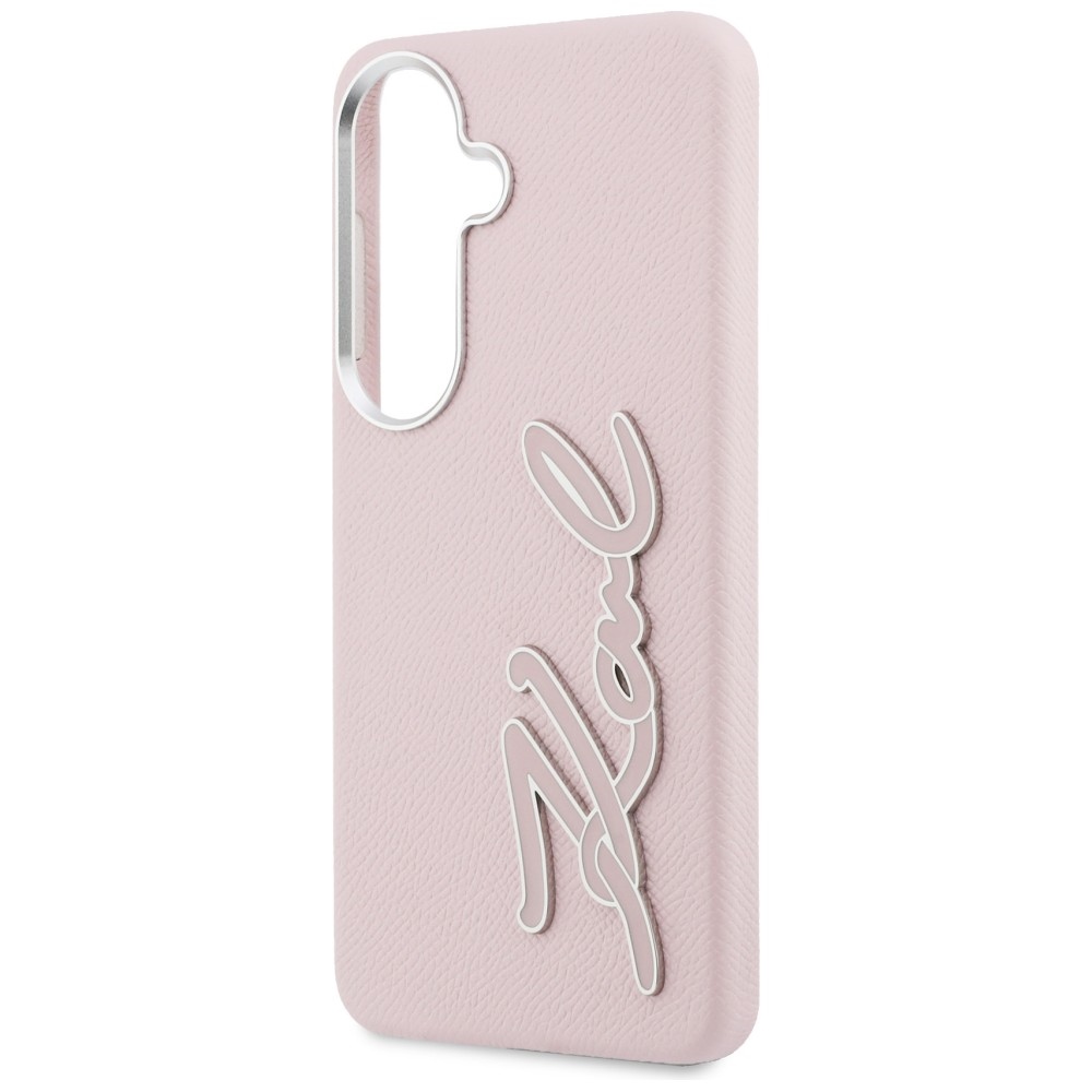 iTok webáruház - Karl Lagerfeld Karl Lagerfeld Grained Signature Metal Resin Logo tok Samsung Galaxy S26 készülékhez (rózsaszín) 6 Karl Lagerfeld Grained Signature Metal Resin Logo Case for Samsung Galaxy S26 (rózsaszín)