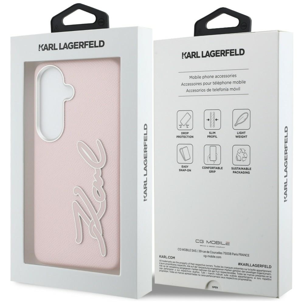iTok webáruház - Karl Lagerfeld Karl Lagerfeld Grained Signature Metal Resin Logo tok Samsung Galaxy S26 készülékhez (rózsaszín) 8 Karl Lagerfeld Grained Signature Metal Resin Logo Case for Samsung Galaxy S26 (rózsaszín)