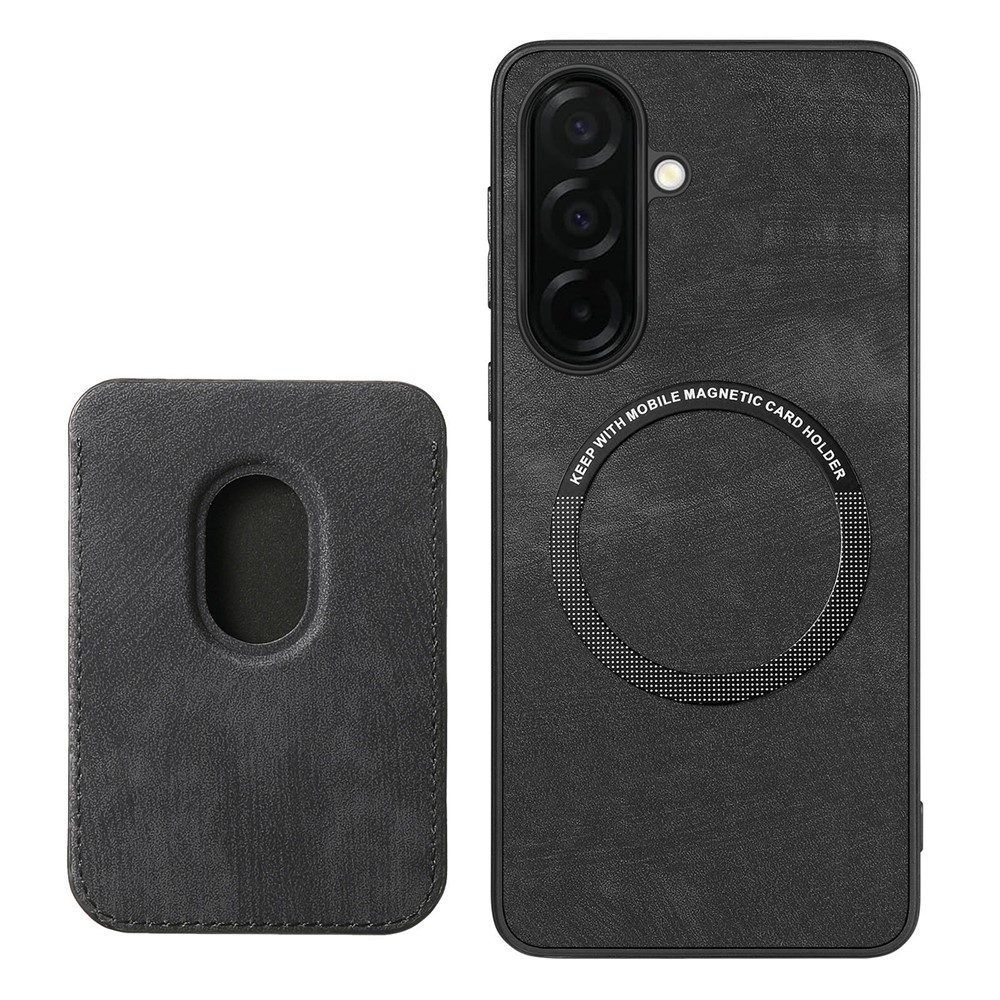iTok webáruház - Samsung Samsung Galaxy S26 tok levehető kártyatartóval, MagSafe-kompatibilis, műbőr (fekete) 3 Samsung Galaxy S26 Case with Detachable Card Holder, MagSafe Compatible, Synthetic Leather (fekete)