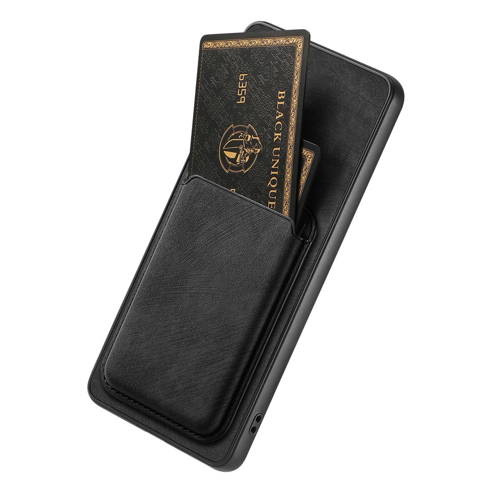 iTok webáruház - Samsung Samsung Galaxy S26 tok levehető kártyatartóval, MagSafe-kompatibilis, műbőr (fekete) 4 Samsung Galaxy S26 Case with Detachable Card Holder, MagSafe Compatible, Synthetic Leather (fekete)