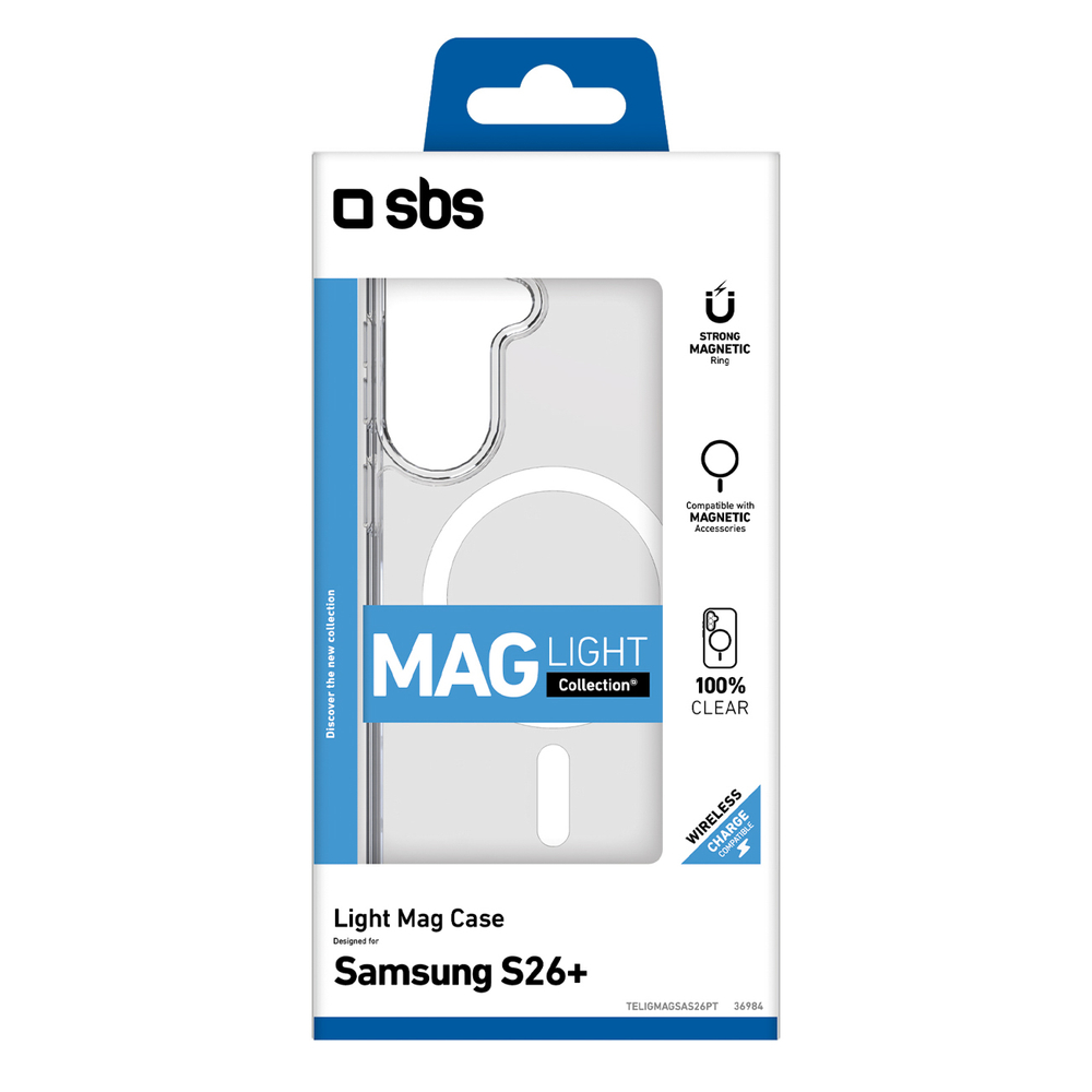 iTok webáruház - SBS SBS Light Mag átlátszó tok Samsung Galaxy S26 Plus készülékhez, MagSafe-kompatibilis (átlátszó) 2 SBS Light Mag Case for Samsung Galaxy S26 Plus Compatible with MagSafe (átlátszó)
