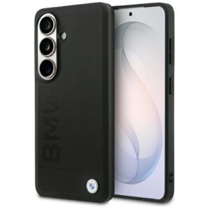BMW Leather Hot Stamp bőrtok MagSafe rendszerrel Samsung Galaxy S26 Plus készülékhez (fekete)