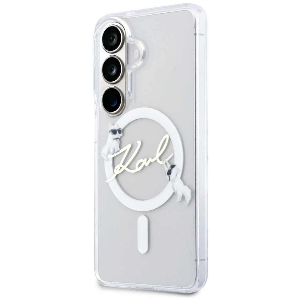 iTok webáruház - Karl Lagerfeld Karl Lagerfeld IML KC Script MagSafe tok Samsung Galaxy S26 Plus készülékhez (átlátszó) 2 Karl Lagerfeld IML KC Script MagSafe Case for Samsung Galaxy S26 Plus (átlátszó)