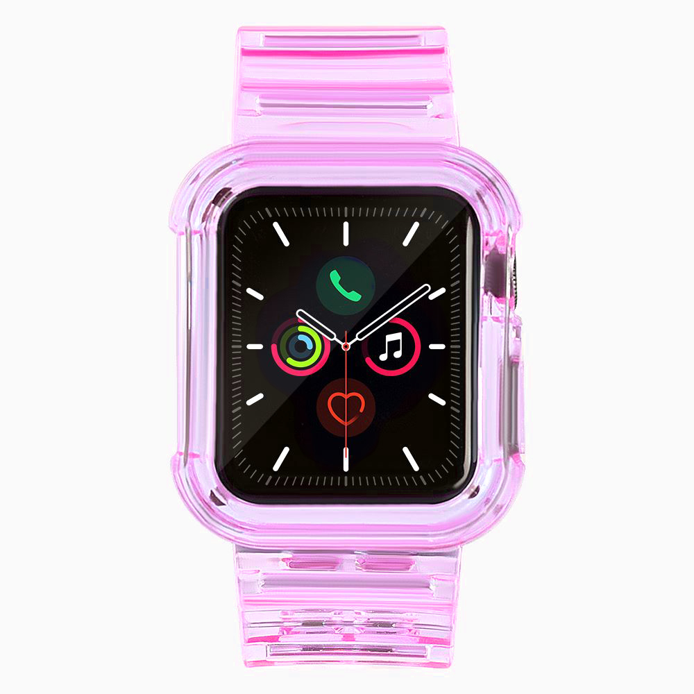 iTok webáruház - Hurtel Strap Light Set szilikon szíj Apple Watch 44mm-hez (piros) 2 Silicone Band Strap Bracelet Case Strap Light Set for Apple Watch 44mm (piros)