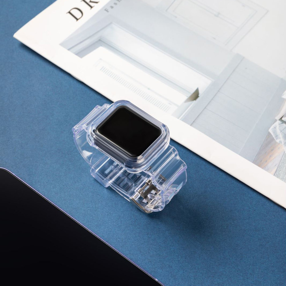 iTok webáruház - Hurtel Strap Light Set szilikon szíj és tok Apple Watch 42mm készülékhez (sárga) 7 Silicone Band Strap Bracelet Case Strap Light Set for Apple Watch 42mm (sárga)