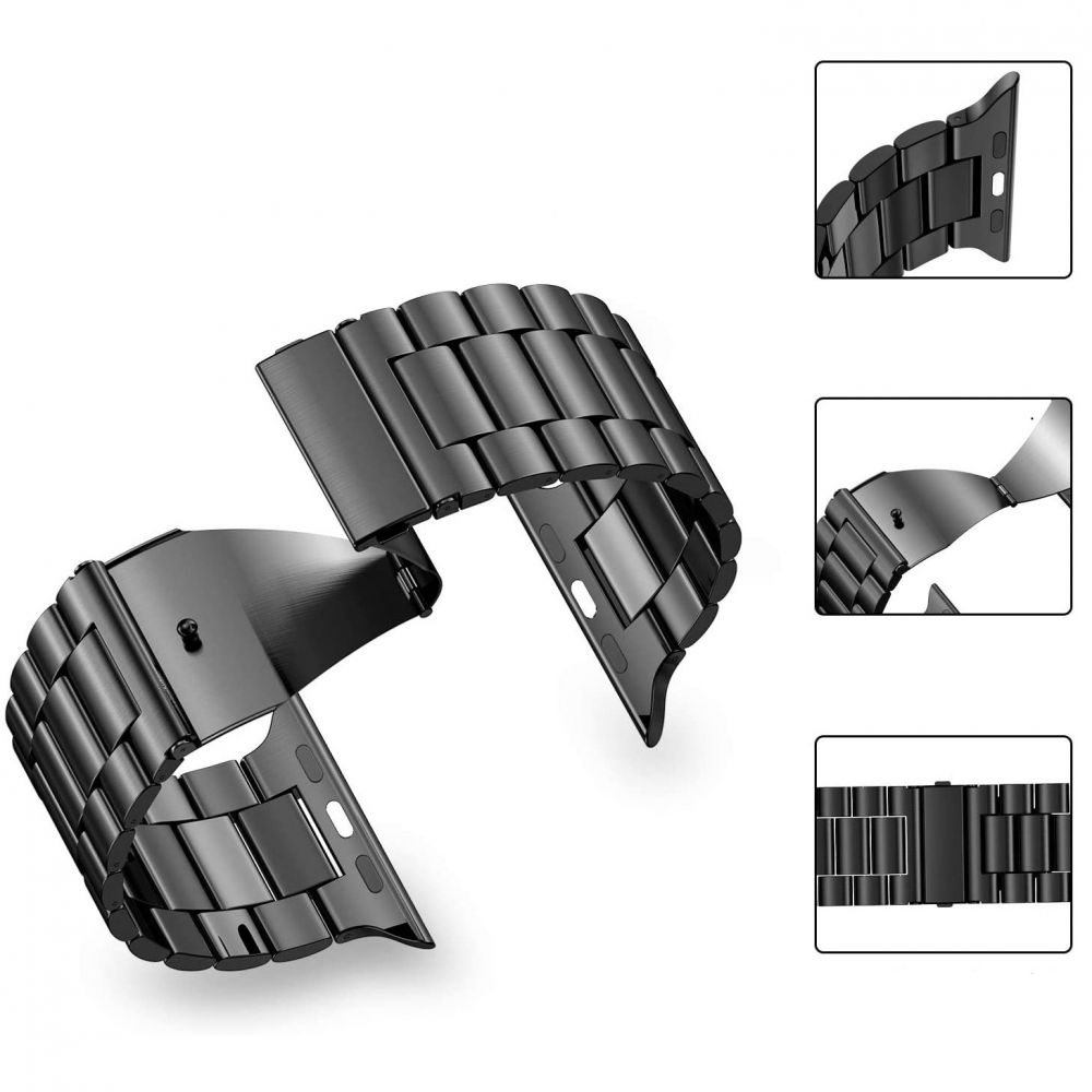 iTok webáruház - Tech-Protect Tech-Protect rozsdamentes acél szíj Apple Watch 4 / 5 / 6 / 7 / 8 / 9 / SE / Ultra 1 / 2 (42/44/45/49 mm) (fekete) 2 Tech-Protect Stainless Bracelet for Apple Watch 4 / 5 / 6 / 7 / 8 / 9 / SE / Ultra 1 / 2 (42/44/45/49 mm) (fekete)