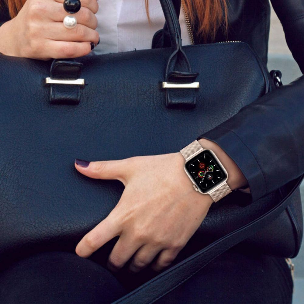 iTok webáruház - Tech-Protect Tech-Protect MilaneseBand milánói szíj Apple Watchhoz (42/44/45/49 mm) (bézs) 3 Tech-Protect MilaneseBand for Apple Watch 4 / 5 / 6 / 7 / 8 / 9 / SE / Ultra 1 / 2 (42/44/45/49 mm) (bézs)