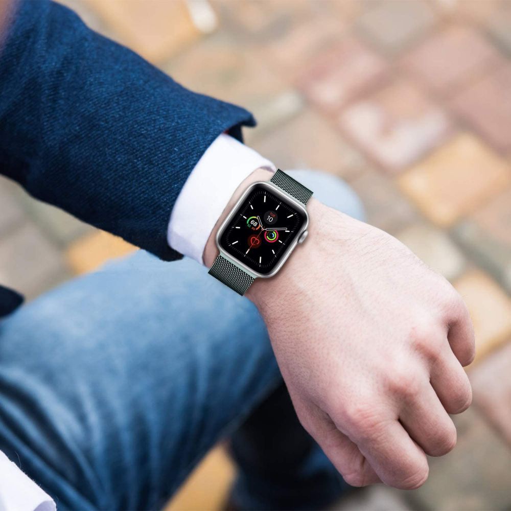 iTok webáruház - Tech-Protect Tech-Protect MilaneseBand rozsdamentes acél szíj Apple Watch 4 / 5 / 6 / 7 / 8 / 9 / SE készülékhez (38/40/41 mm) (bézs) 2 Tech-Protect MilaneseBand for Apple Watch 4 / 5 / 6 / 7 / 8 / 9 / SE (38/40/41 mm) (bézs)