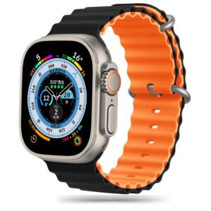 Tech-Protect IconBand Pro sportszíj Apple Watch 4/5/6/7/8/9/SE/Ultra 1/2 készülékhez (42/44/45/49 mm) (narancssárga-fekete)
