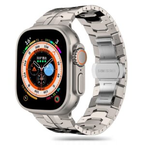 Tech-Protect Stainless Line rozsdamentes acél szíj Apple Watch 4 / 5 / 6 / 7 / 8 / 9 / SE / Ultra 1 / 2 (42/44/45/49 mm) (titán)