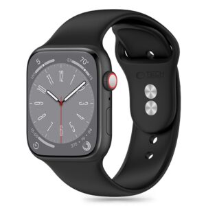 Tech-Protect szilikon szíj Apple Watch 4 / 5 / 6 / 7 / 8 / 9 / SE / Ultra 1 / 2 (42 / 44 / 45 / 49 mm) (fekete)