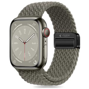 Tech-Protect Nylonmag szíj Apple Watch 4 / 5 / 6 / 7 / 8 / 9 / SE / Ultra 1 / 2 készülékhez (42 / 44 / 45 / 49 mm) (zöld)