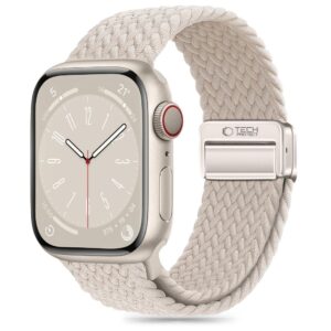 Tech-Protect Nylonmag nylon szíj Apple Watch 4/5/6/7/8/9/SE készülékekhez (38/40/41 mm) (bézs)