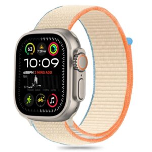 Tech-Protect Nylon nejlon szíj Apple Watch 6 / 7 / 8 / 9 / 10 / SE / Ultra 1 / 2 készülékhez (44 / 45 / 46 / 49 mm) (bézs)