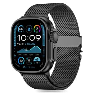 Tech-Protect Milano szíj Apple Watch 6 / 7 / 8 / 9 / 10 / SE / Ultra 1 / 2 (44 / 45 / 46 / 49 mm) (fekete)