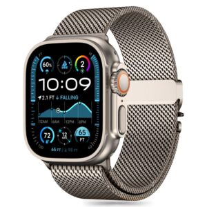 Tech-Protect Milano szíj Apple Watch 6 / 7 / 8 / 9 / 10 / SE / Ultra 1 / 2 (44 / 45 / 46 / 49 mm) (titán)