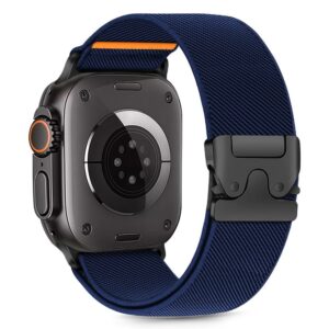 Tech-Protect Nylon Clasp szíj Apple Watch 44 / 45 / 46 / 49 mm (sötétkék)