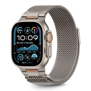 Tech-Protect Milano Vanguard milánói szíj Apple Watch készülékhez (44 / 45 / 46 / 49 mm) (titán)