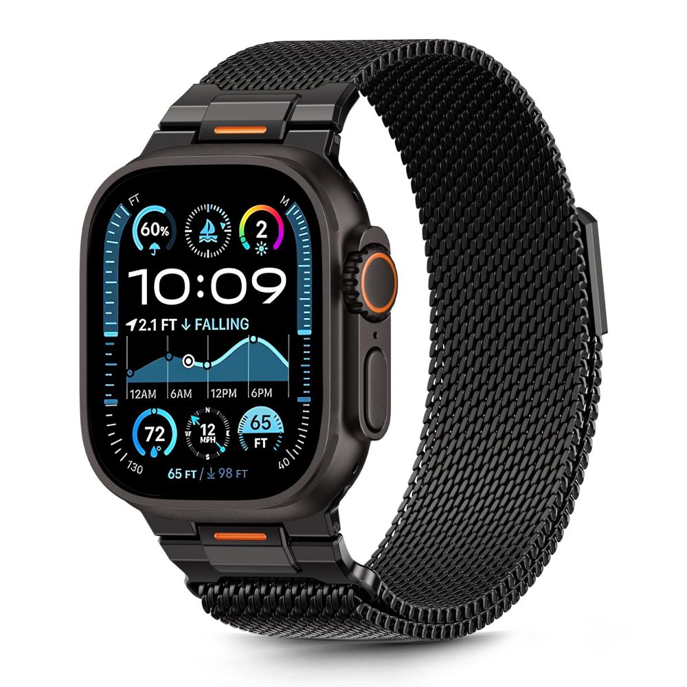 iTok webáruház - Tech-Protect Tech-Protect Milano Vanguard milánói fémszíj Apple Watchhoz (fekete) 1 Tech-Protect Milano Vanguard Bracelet for Apple Watch (44 / 45 / 46 / 49 mm) (fekete)