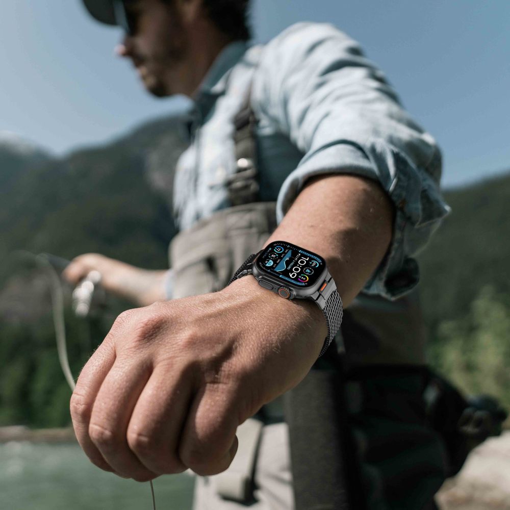 iTok webáruház - Tech-Protect Tech-Protect Milano Vanguard milánói fémszíj Apple Watchhoz (fekete) 7 Tech-Protect Milano Vanguard Bracelet for Apple Watch (44 / 45 / 46 / 49 mm) (fekete)
