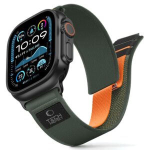 Tech-Protect Nylon Elite szíj Apple Watch 44/45/46/49 mm (zöld/narancssárga)