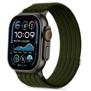 Tech-Protect Nylon Sport szíj Apple Watchhoz 44 / 45 / 46 / 49 mm (sötétzöld)